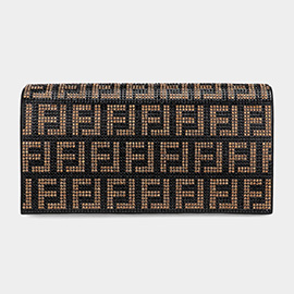 Geometric Pattern Bling Evening Clutch / Crossbody Bag