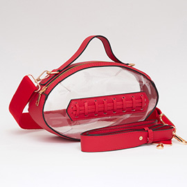 Football Shaped Transparent Crossbody Bag