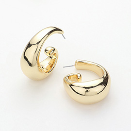 Chunky Metal Swirl Hoop Earrings