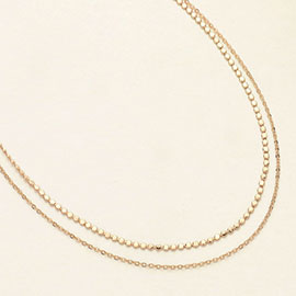 Double Layered Metal Chain Necklace