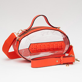 Football Shaped Transparent Crossbody Bag