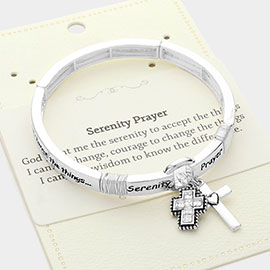 SERENITY PRAYER Cross Stretch Cross Charm Bracelet