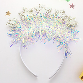 Snowflake Tinsel Embellished Headband