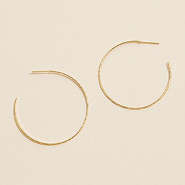 Semi Fine Collection - 18K Gold Dipped Open Hoop Earrings