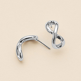 Semi Fine Collection - 18K White Gold Dipped Infinity Hoop Earrings