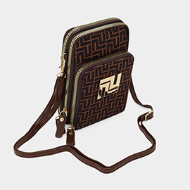 Geometric Pattern Mini Crossbody Bag