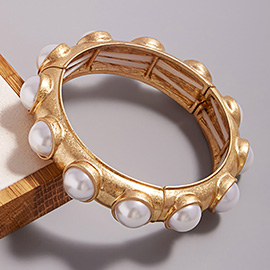 Round Pearl Pointed Stretch Bracelet