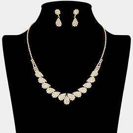 Rhinestone Paved Teardrop Shape Necklace