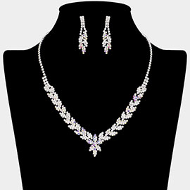 Rhinestone Paved Marquise Shape Necklace