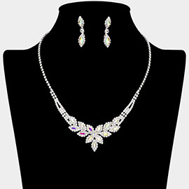 Rhinestone Paved Marquise Necklace