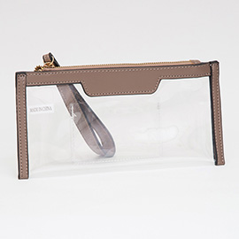 Transparent Flap Wristlet Pouch / Clutch Bag