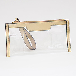 Transparent Flap Wristlet Pouch / Clutch Bag