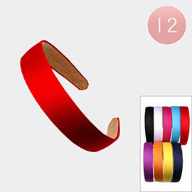 12PCS - Satin Fabric Feeling Headbands