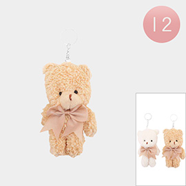 12PCS - Teddy Bear Plush Doll Keychains