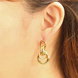 14K Gold Dipped Double Door Knocker Earrings