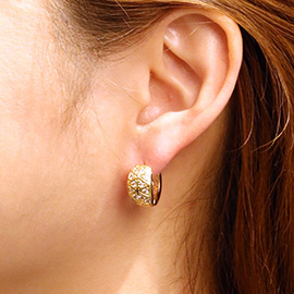 14K Gold Dipped CZ Paved Huggie Hoop Earrings