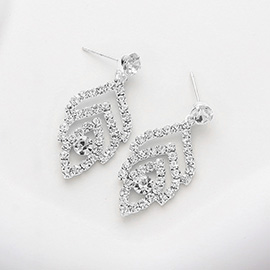 Rhinestone Paved Dangle Evening Earrings