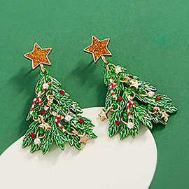 Christmas Tree Dangle Earrings