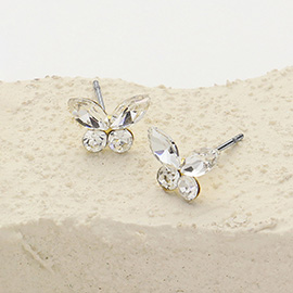 Stone Butterfly Stud Earrings