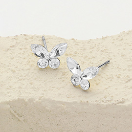 Stone Butterfly Stud Earrings