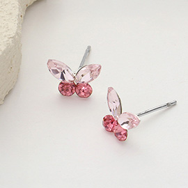 Stone Butterfly Stud Earrings