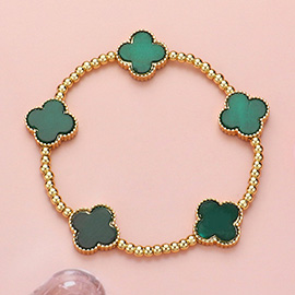 Quatrefoil Station Stretch Bracelet