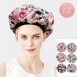 12PCS - Flower Patterned Bouffant Caps