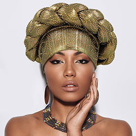 Bling Studded Braided Turban Hat