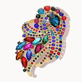 Marquise Stone Embellished Rhinestone Paved Knot Pin Brooch