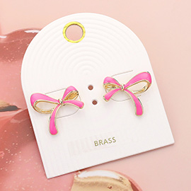 Enamel Bow Stud Earrings