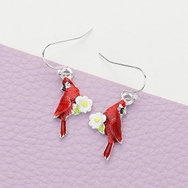 Cardinal Bird Dangle Earrings