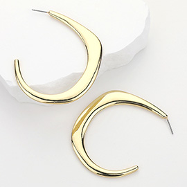 SECRET BOX_14K Gold Dipped Flat Hoop Earrings