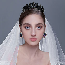 Marquise Teardrop Stone Cluster Embellished Pageant Princess Tiara