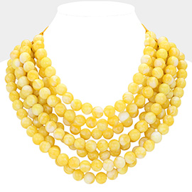 Faceted Beaded Multi Layered Magnetic Collar Necklace