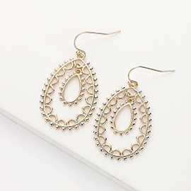 Abstract Ethnic Double Teardrop Dangle Earrings