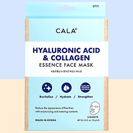 5PCS - Hyaluronic Acid and Collagen Essence Face Mask