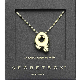 SECRET BOX_ -C- 14K Gold Dipped Bubble Initial Pendant Necklace