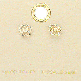 18K Gold Filled Paw Stud Earrings