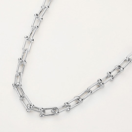 SECRET BOX_Chunky Metal Hardware Chain Necklace