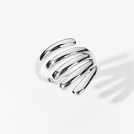 SECRET BOX_Sterling Silver Dipped Hypoallergenic Chunky Split Rib Ring