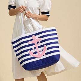 Anchor Striped Tote Bag