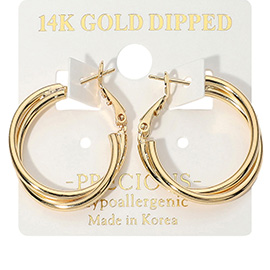 14K Gold Dipped Hypoallergenic Double Hoop Earrings