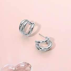 Stainless Steel Mini Split Hoop Earrings