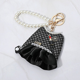 Pearl Luck Tweed Jacket Keychain / Bag Charm