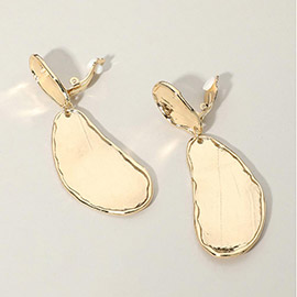 Oversized Metal Abstract Teardrop Plate Dangle Earrings