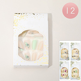 12Pack -  Butterfly Press On Nail Set