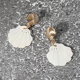 Mother of Pearl Sea Shell Dangle Earrings