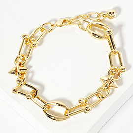 Gold Dipped Chunky Industrial Link Chain Bracelet