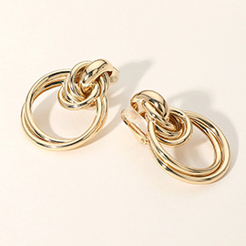 Metal Doorknocker Clip On Earrings