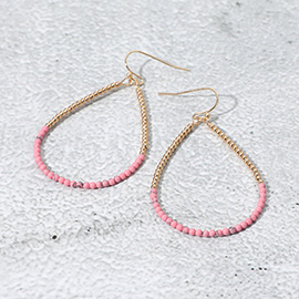 Beaded Open Teardrop Dangle Earrings